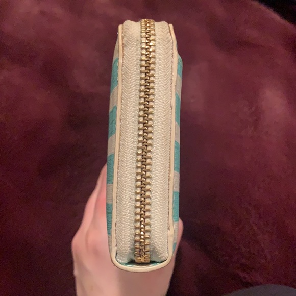 Kate Spade Blue Striped Zip Wallet - Picture 8 of 14